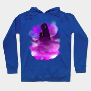 Dreaming girl in the purple sky Hoodie